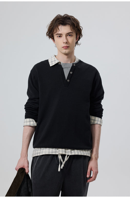 Faux Two-Piece Sweater