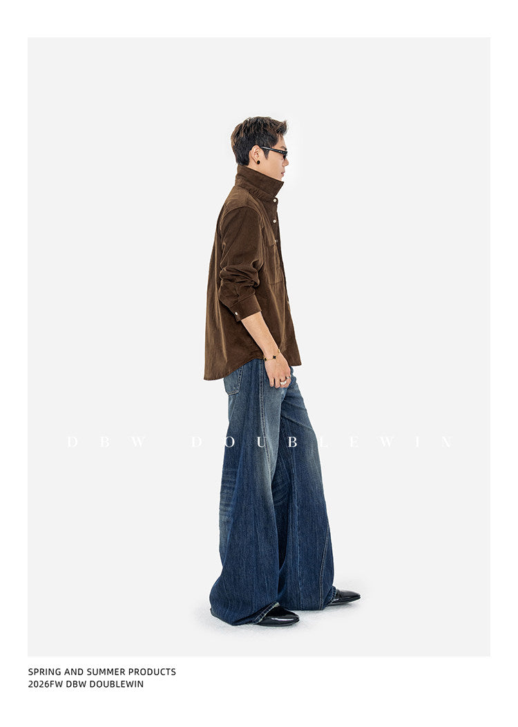 Wide-Leg Denim Pants