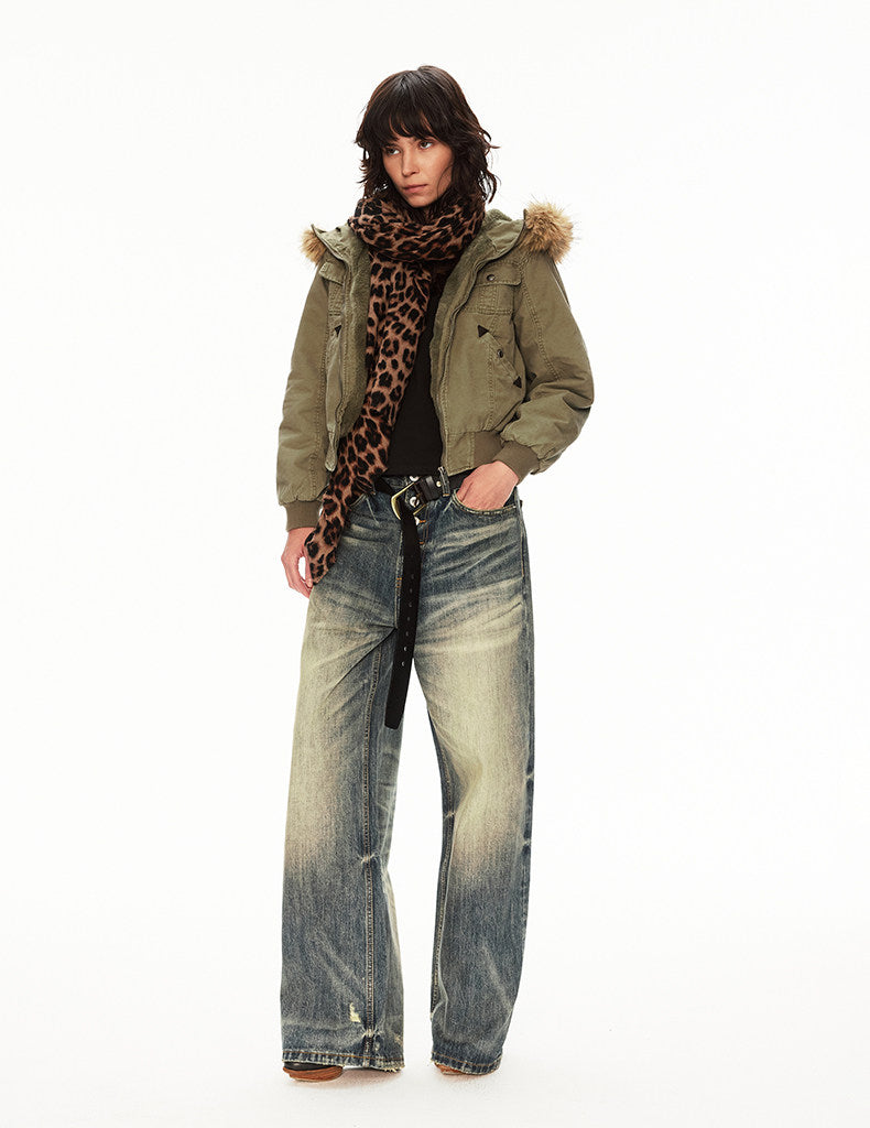 Unisex Washed Denim Pants