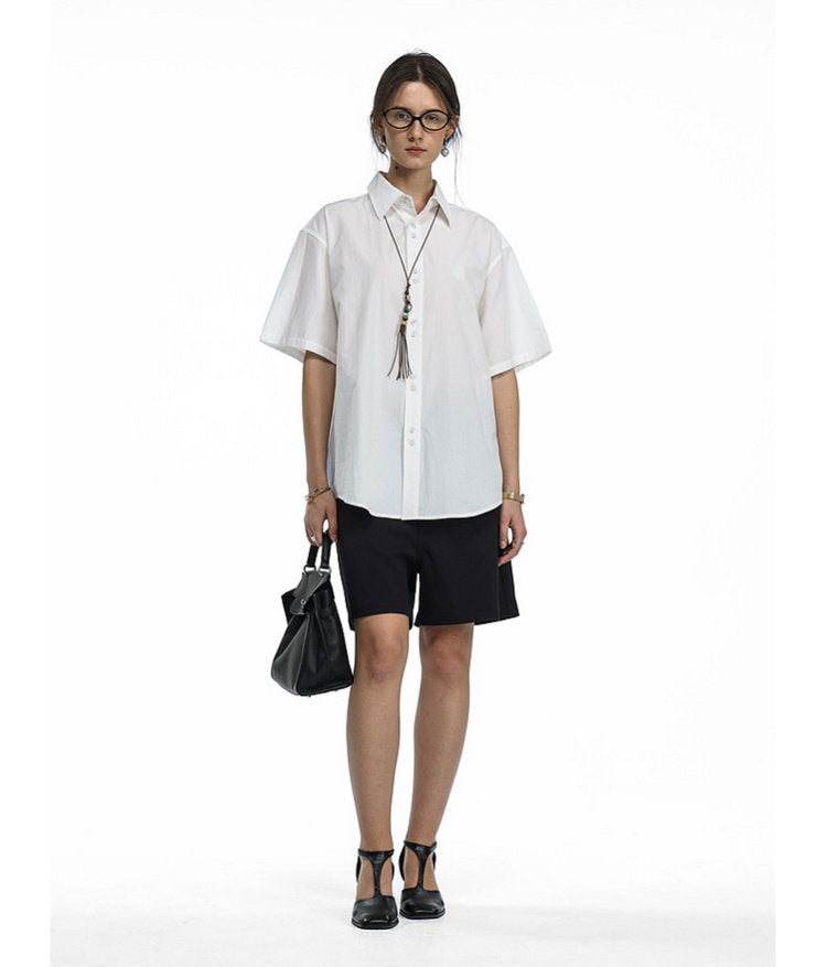 Embroidered Beaded Necklace Shirt