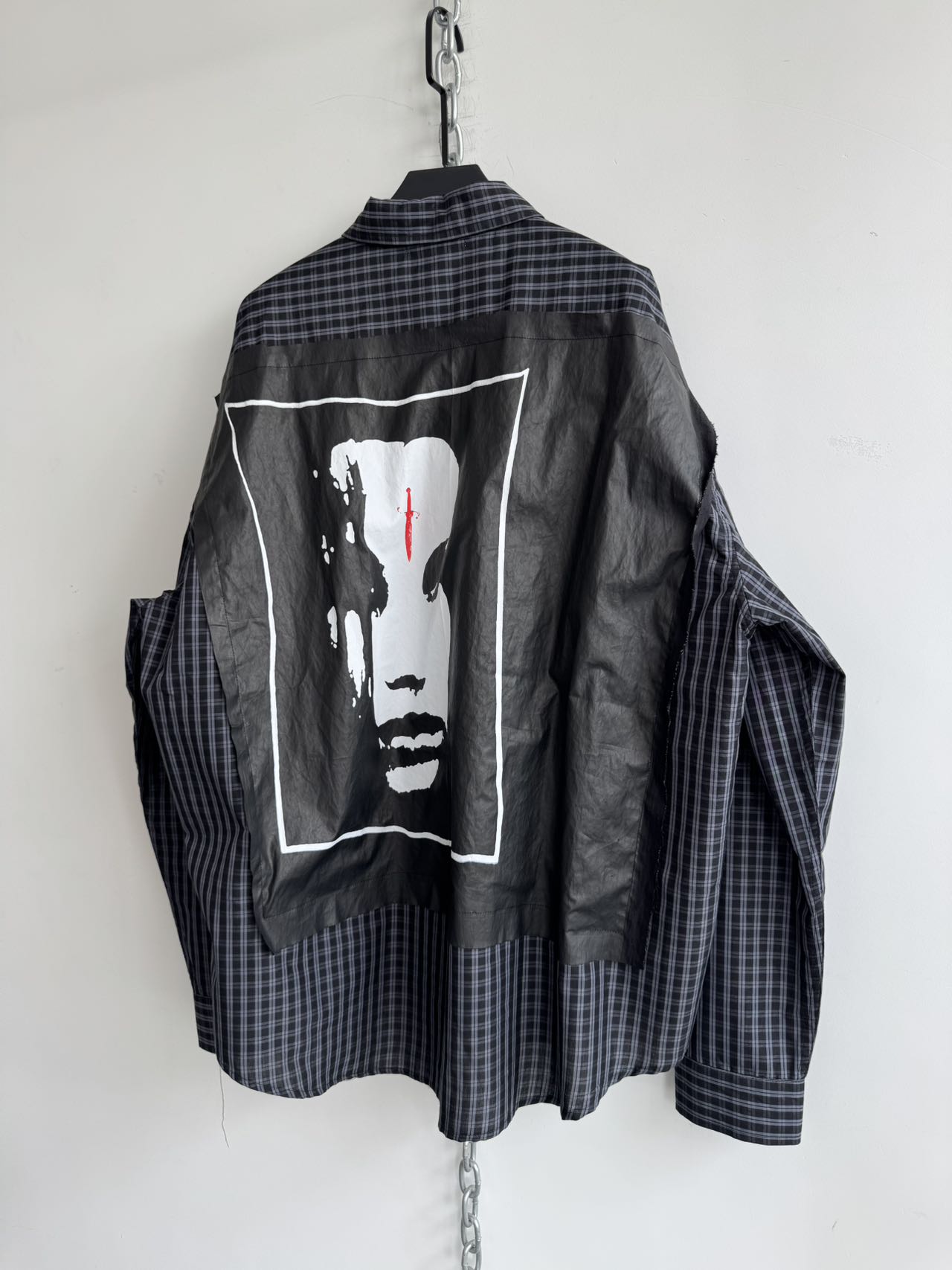 Loose-fitting pure cotton check shirt