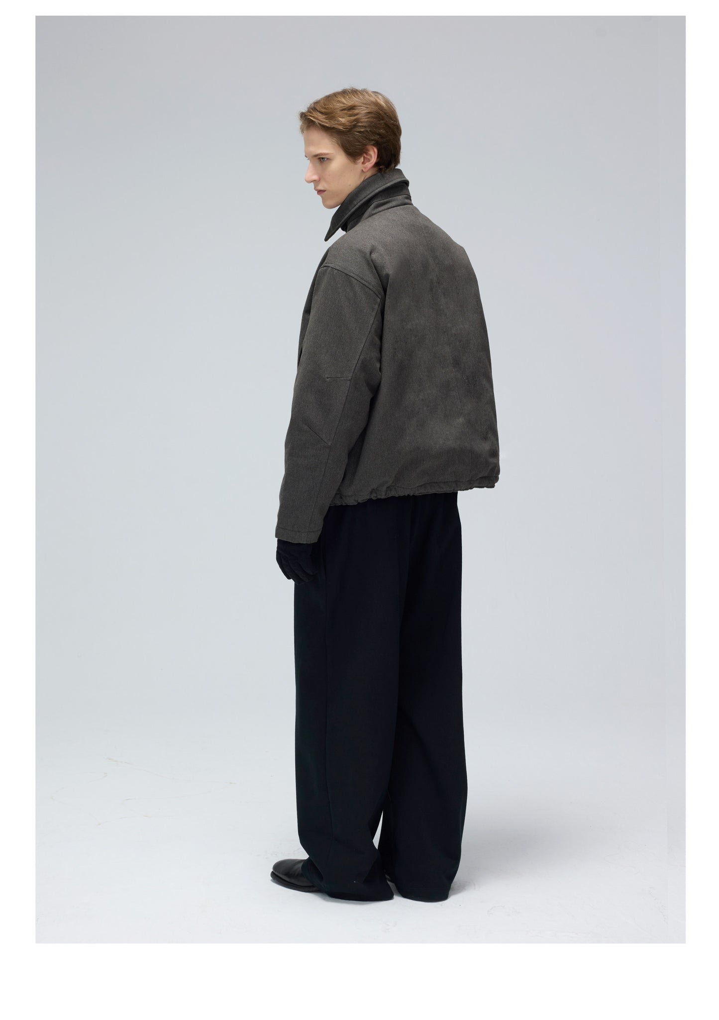 Fold-Down Collar Multi-Pocket Jacket