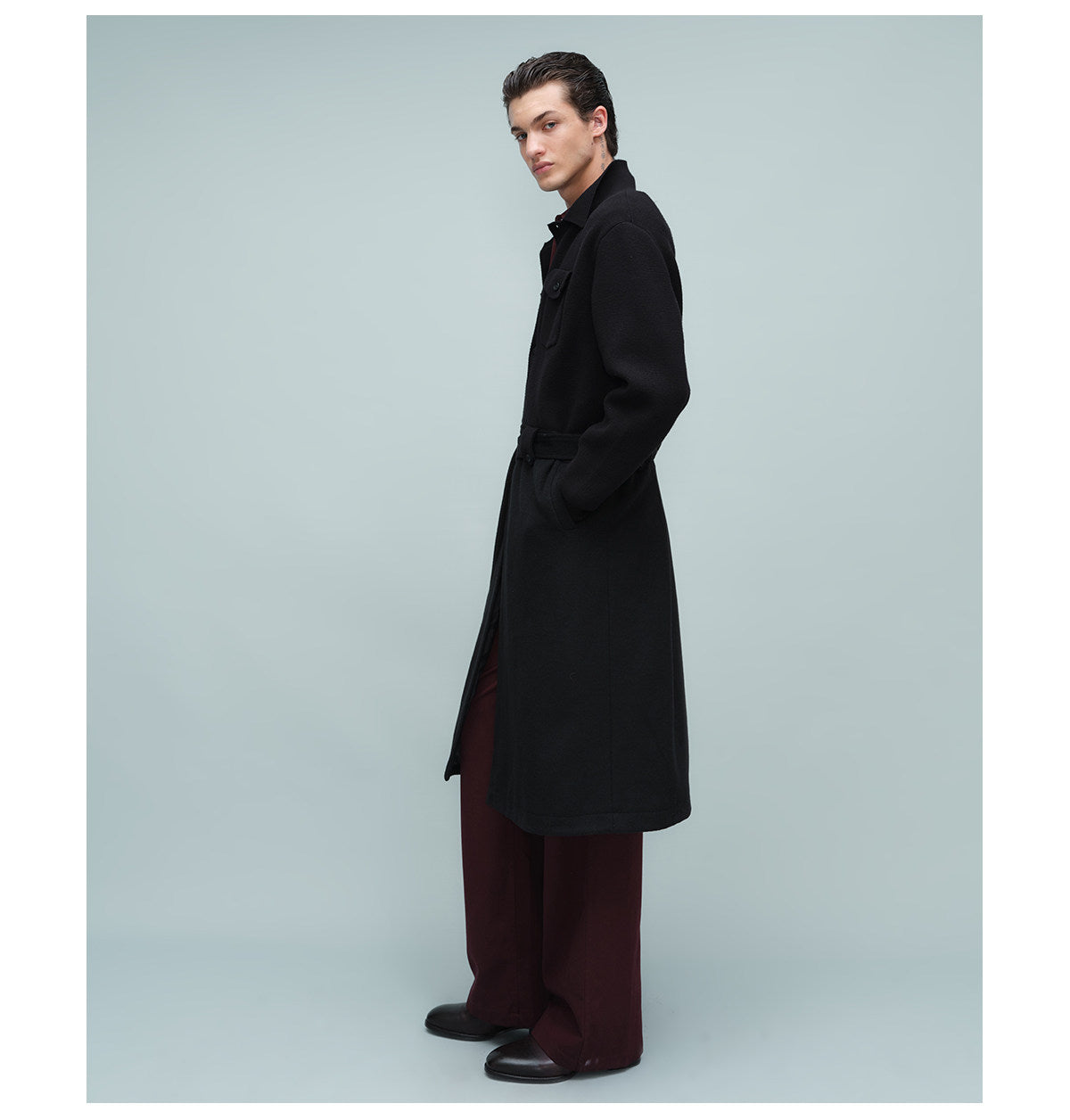 Segment Design Drop-Shoulder Coat