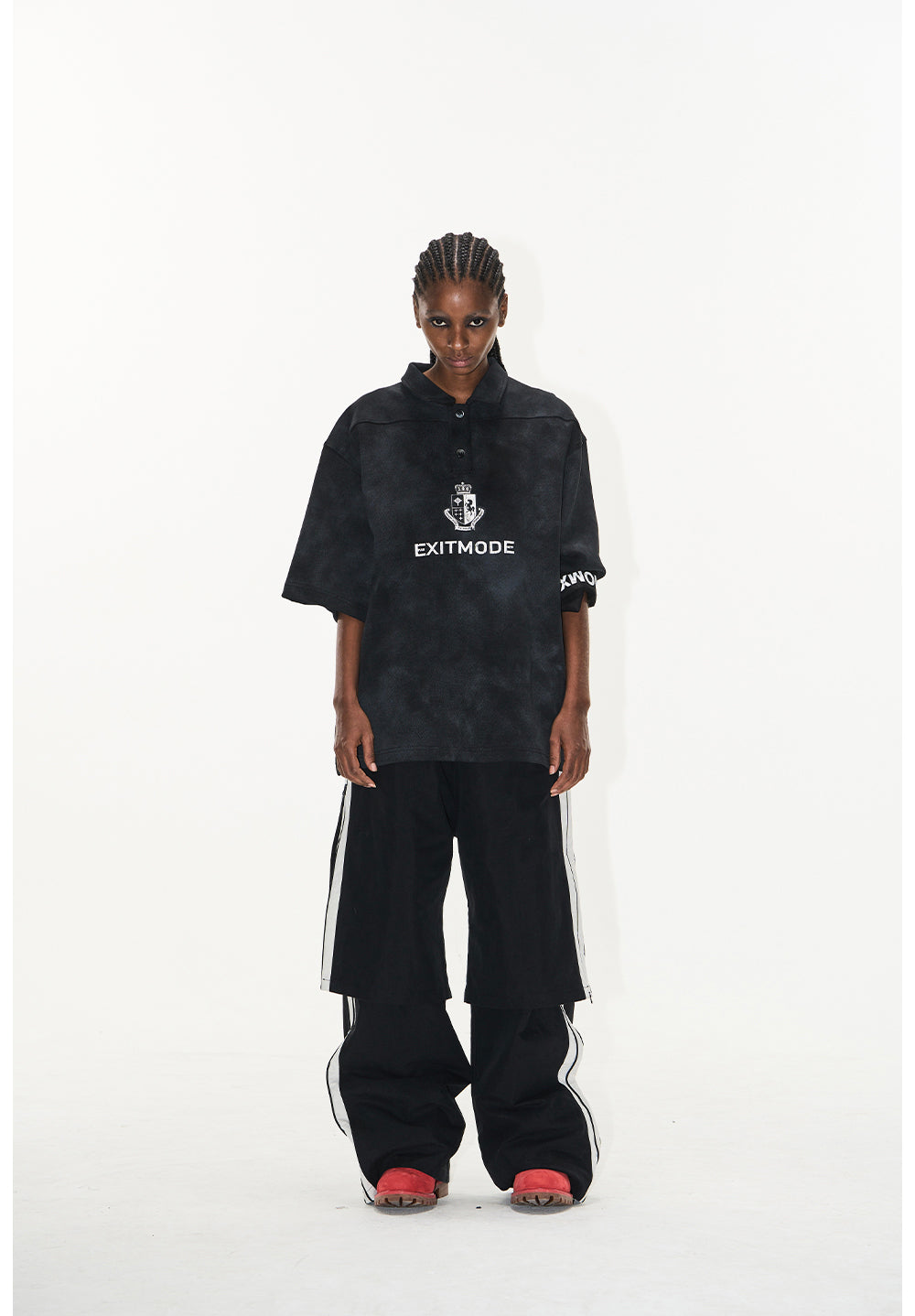 Dirty-dye polo shirt