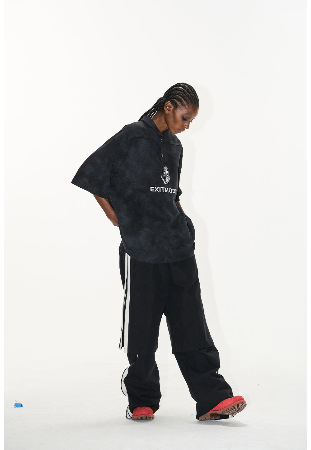 Dirty-dye polo shirt