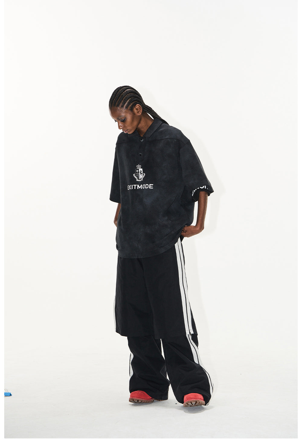 Dirty-dye polo shirt