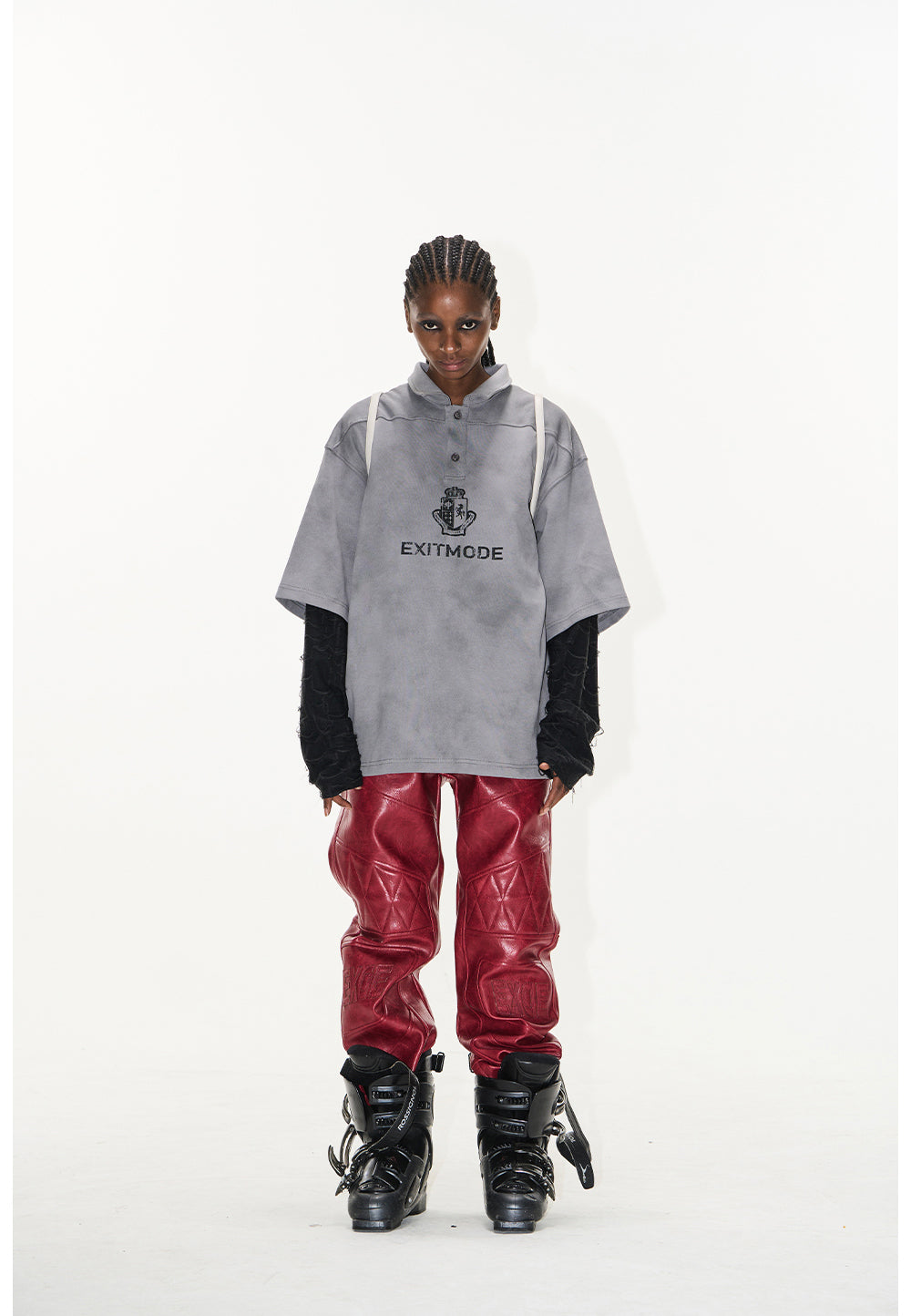 Dirty-dye polo shirt