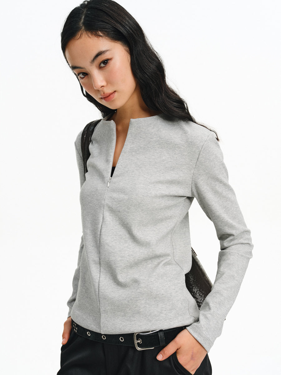 Straight Shoulder Slim Shirt