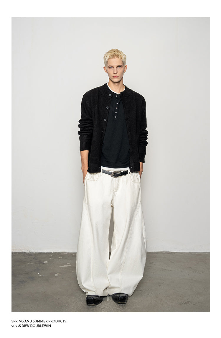 Round Neck Knit Cardigan