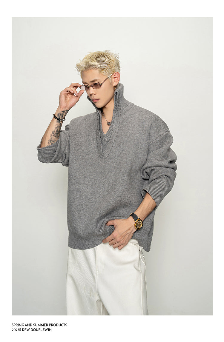 Double V-Neck Sweater