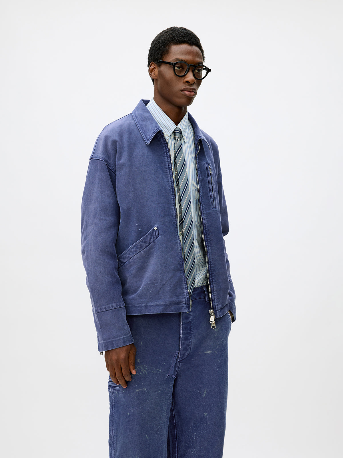 Distressed Zipper Short Jacket