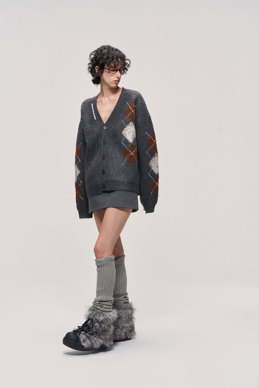 Hand-Stitched V-Neck Cardigan