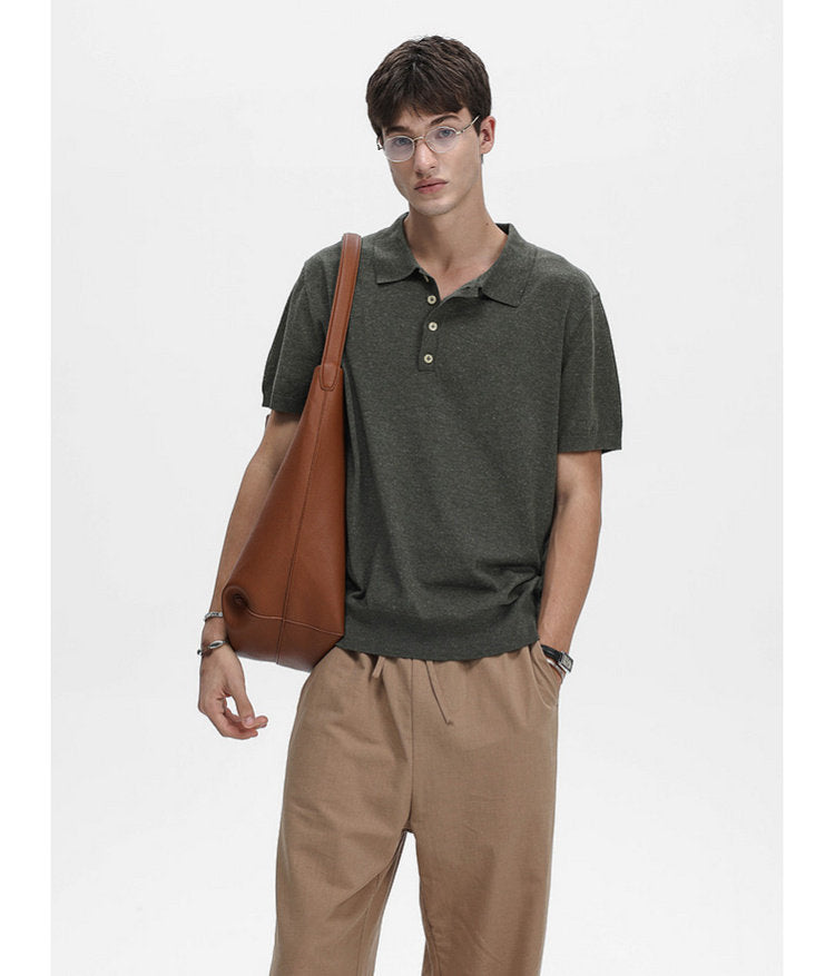 Simple Knit Polo Shirt