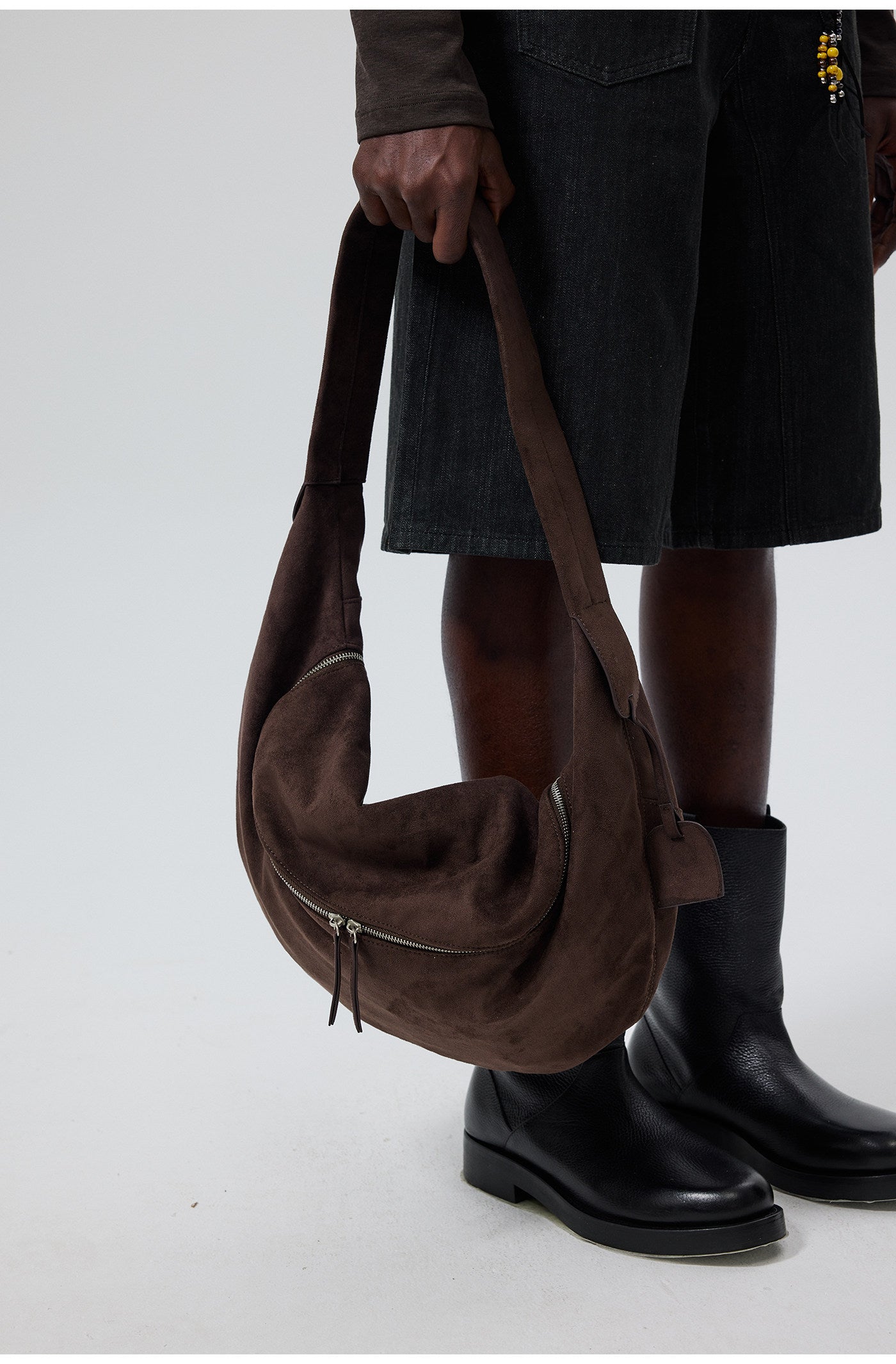 Faux Suede Shoulder Bag