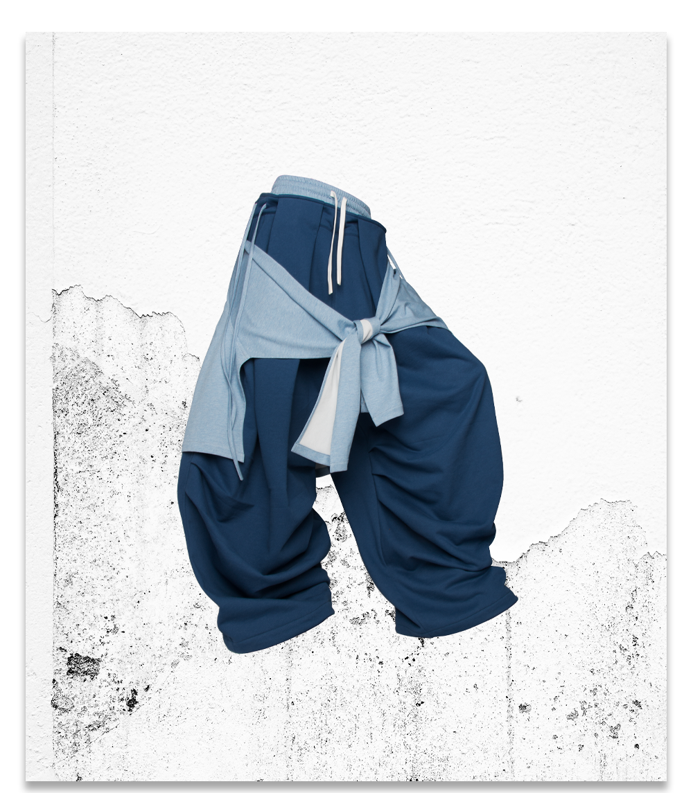 Double-Waistband Casual Pants