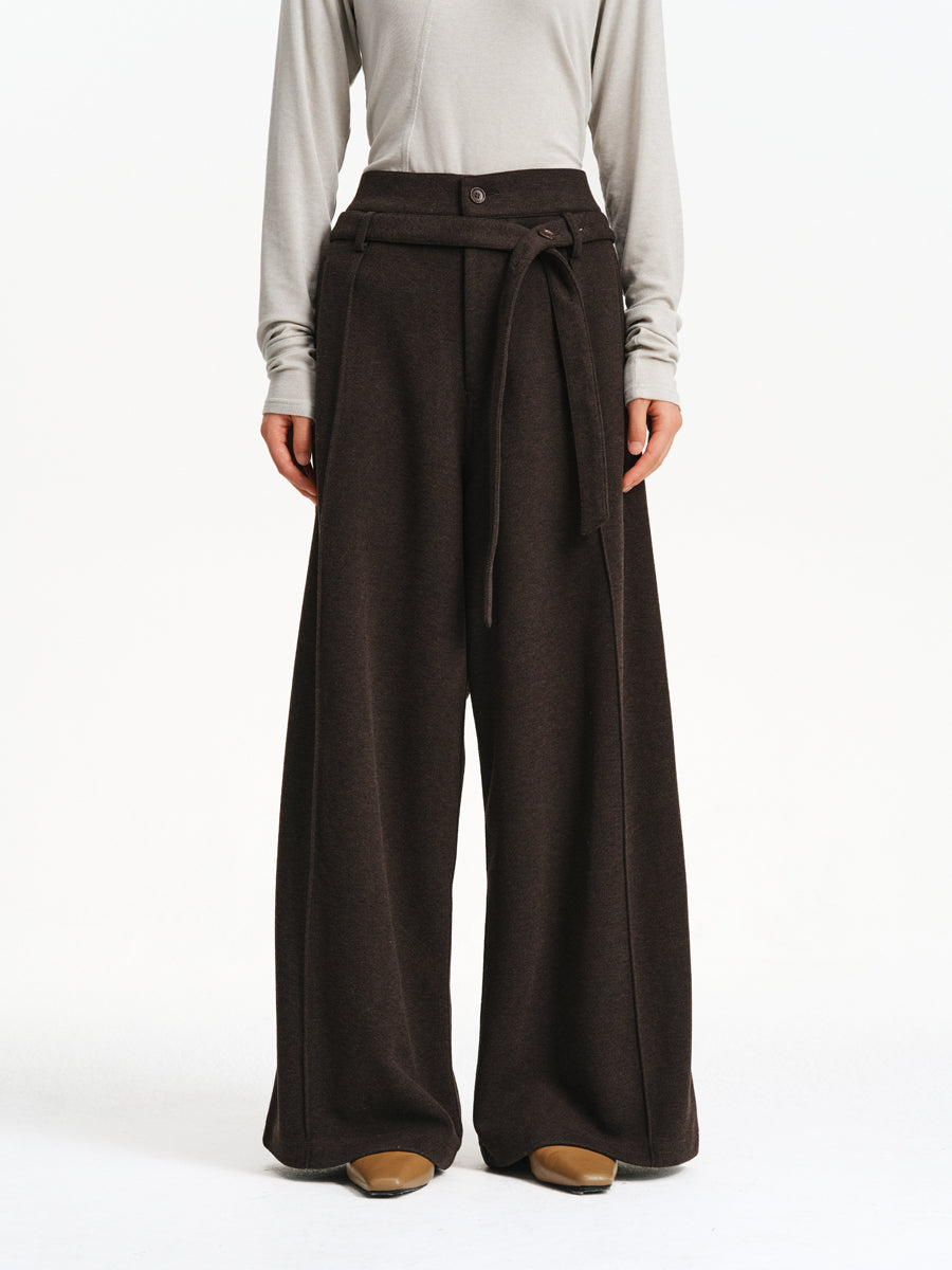 Belted Wide-Leg Pants
