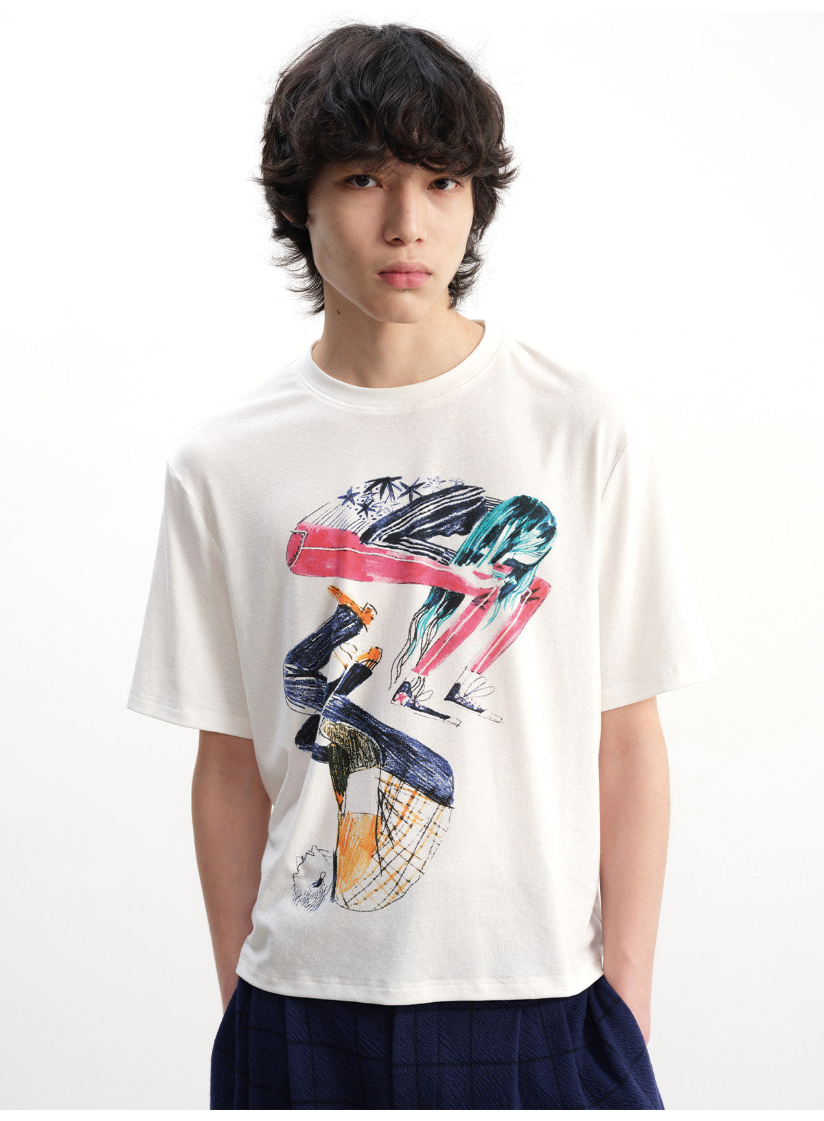 Tencel-Wool Blend Printed T-Shirt
