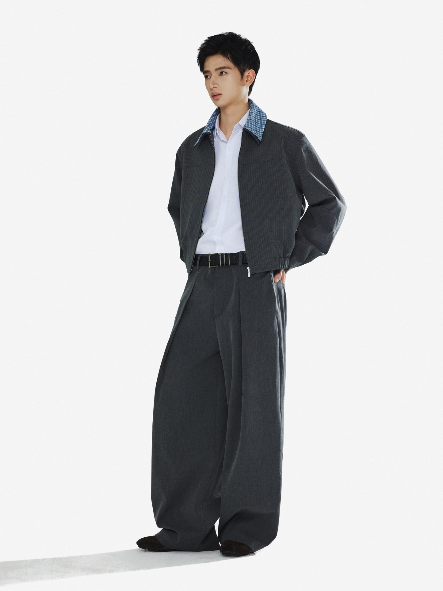 Faux Two-Piece Detachable Double-Breasted Jacket