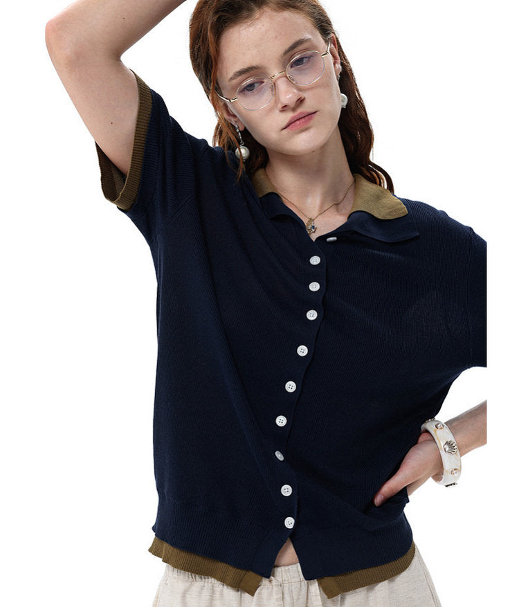 Faux Two-Piece Knit Shirt