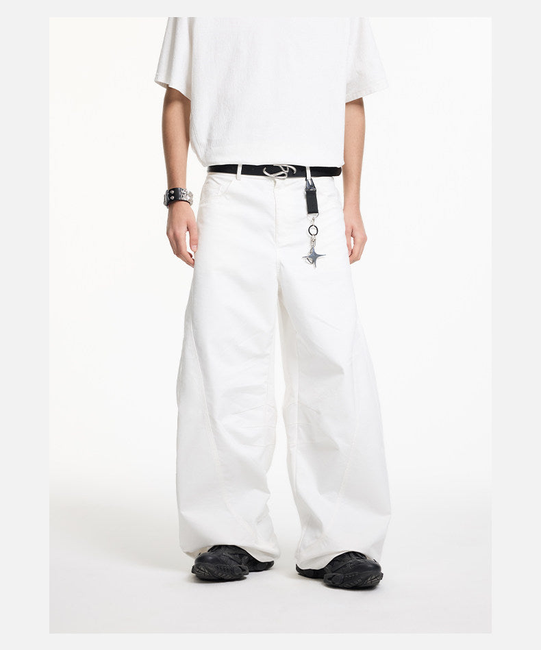 Wrinkle-Resistant Curved-Leg Casual Pants