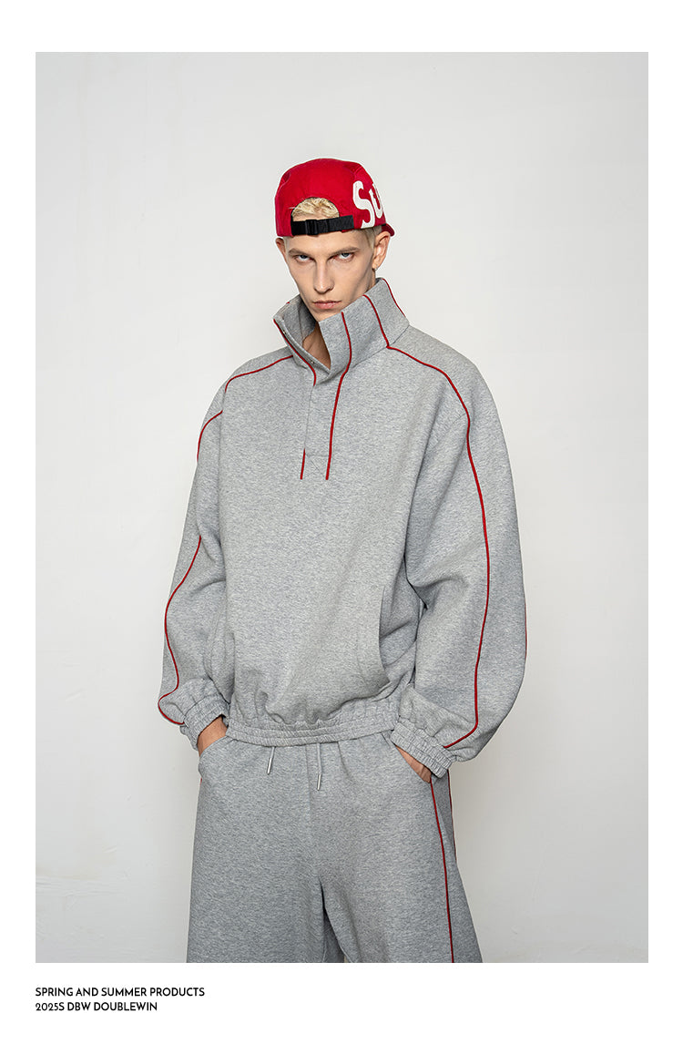 High-Collar Casual Shirt Set