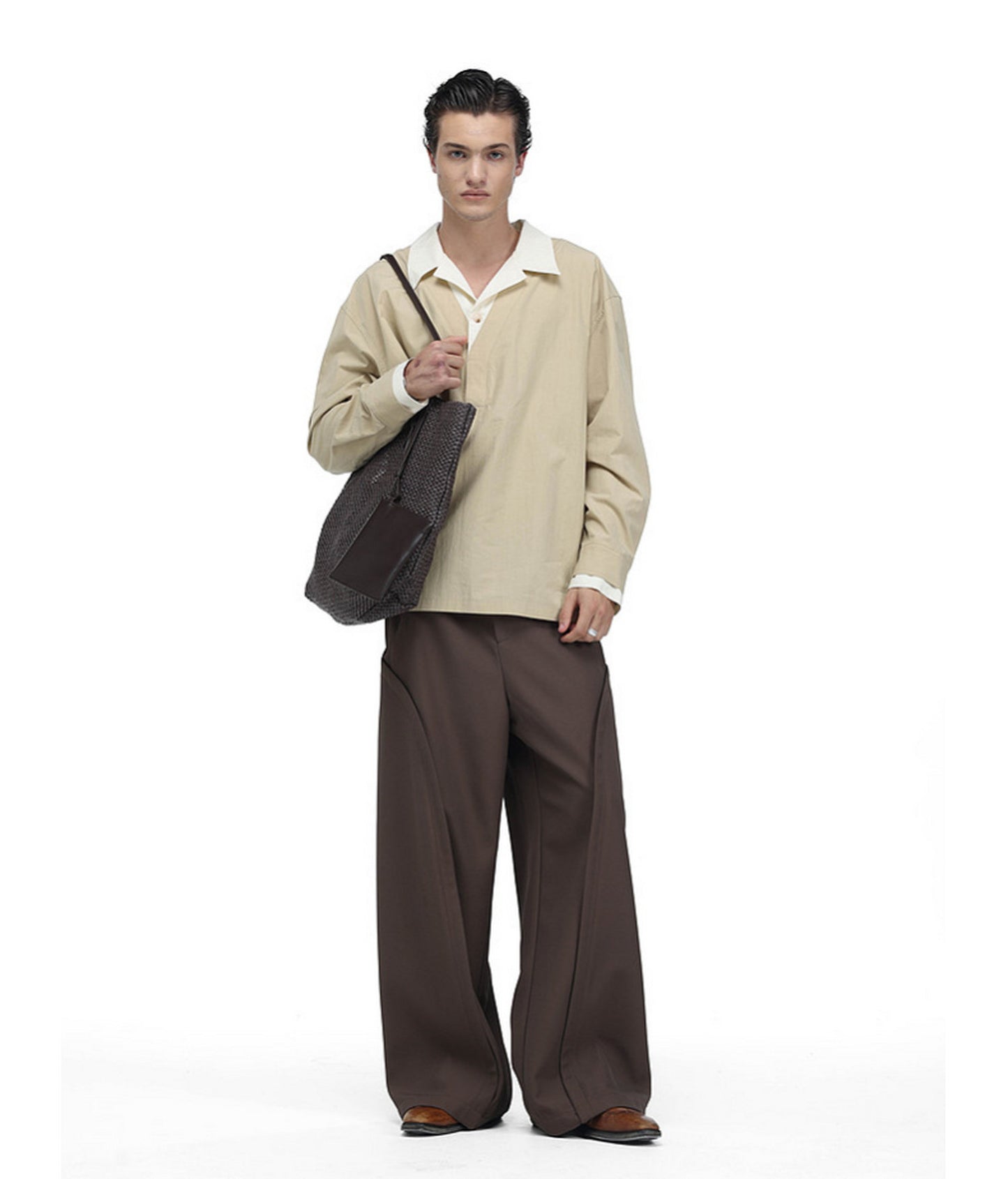 Cotton-Blend Color-Block Shirt