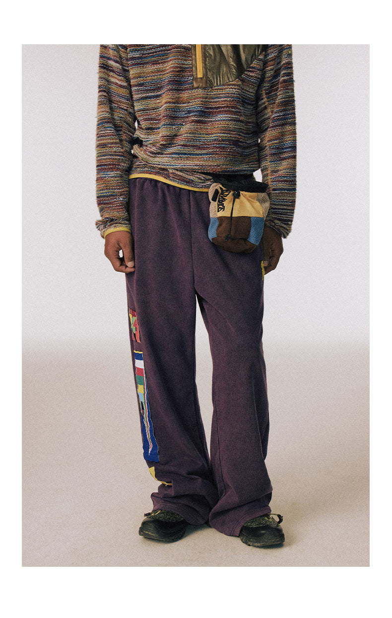Beaded Flag Flare Sweatpants