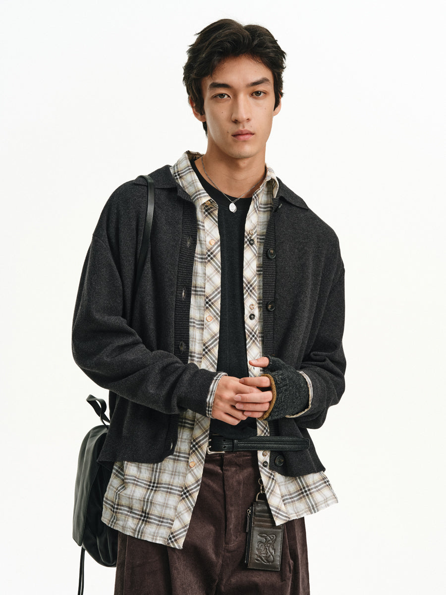 버튼 다운 카디건