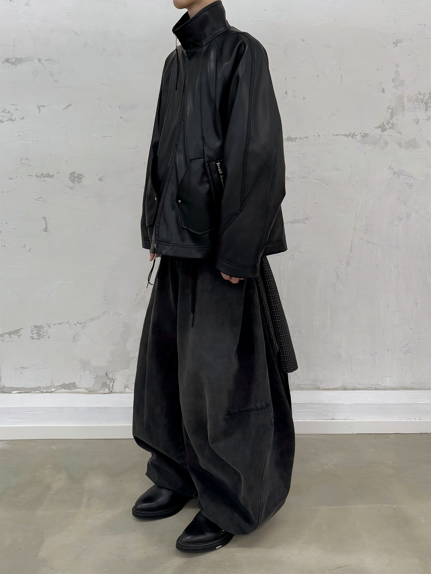 Multi-Pocket Leather Jacket