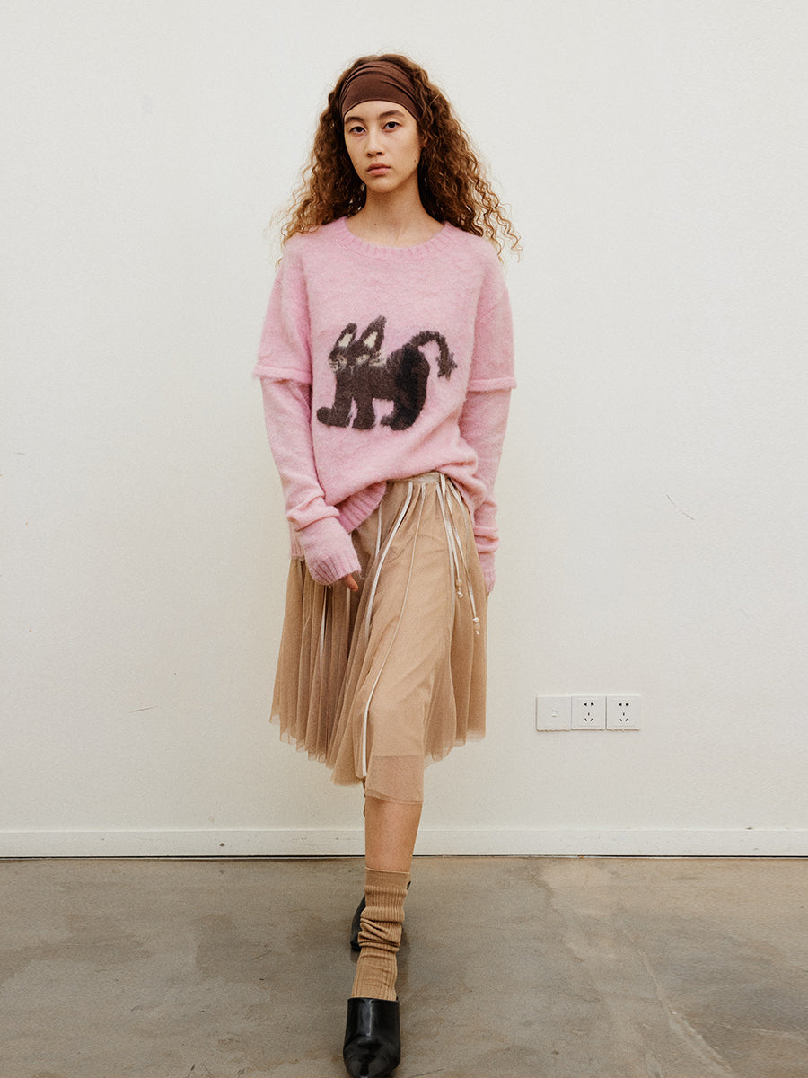 Patchwork Crew Neck Sweater