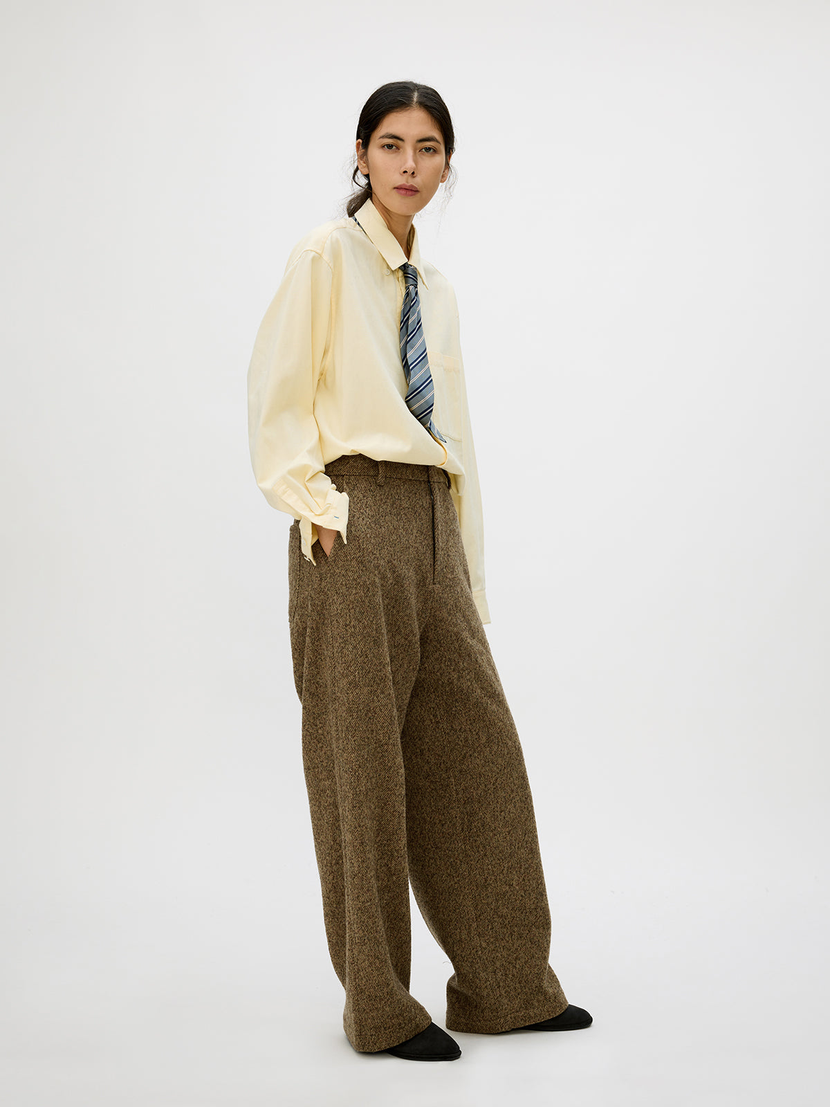 Tweed Loose Casual Pants