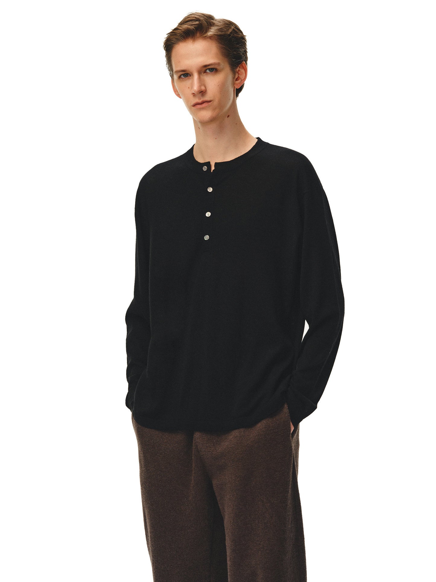 Henry-collar T-shirt