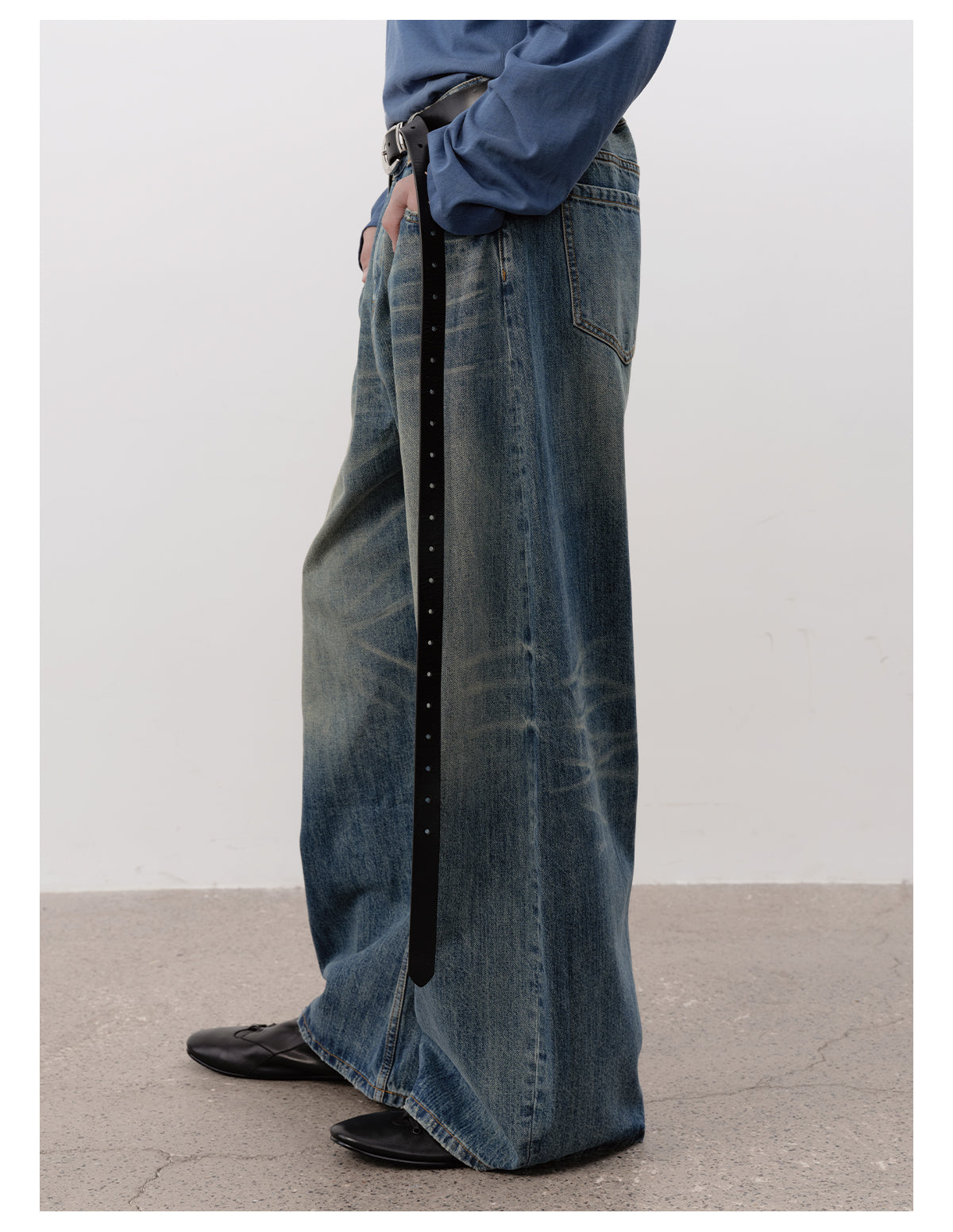 Vintage Washed Denim Pants