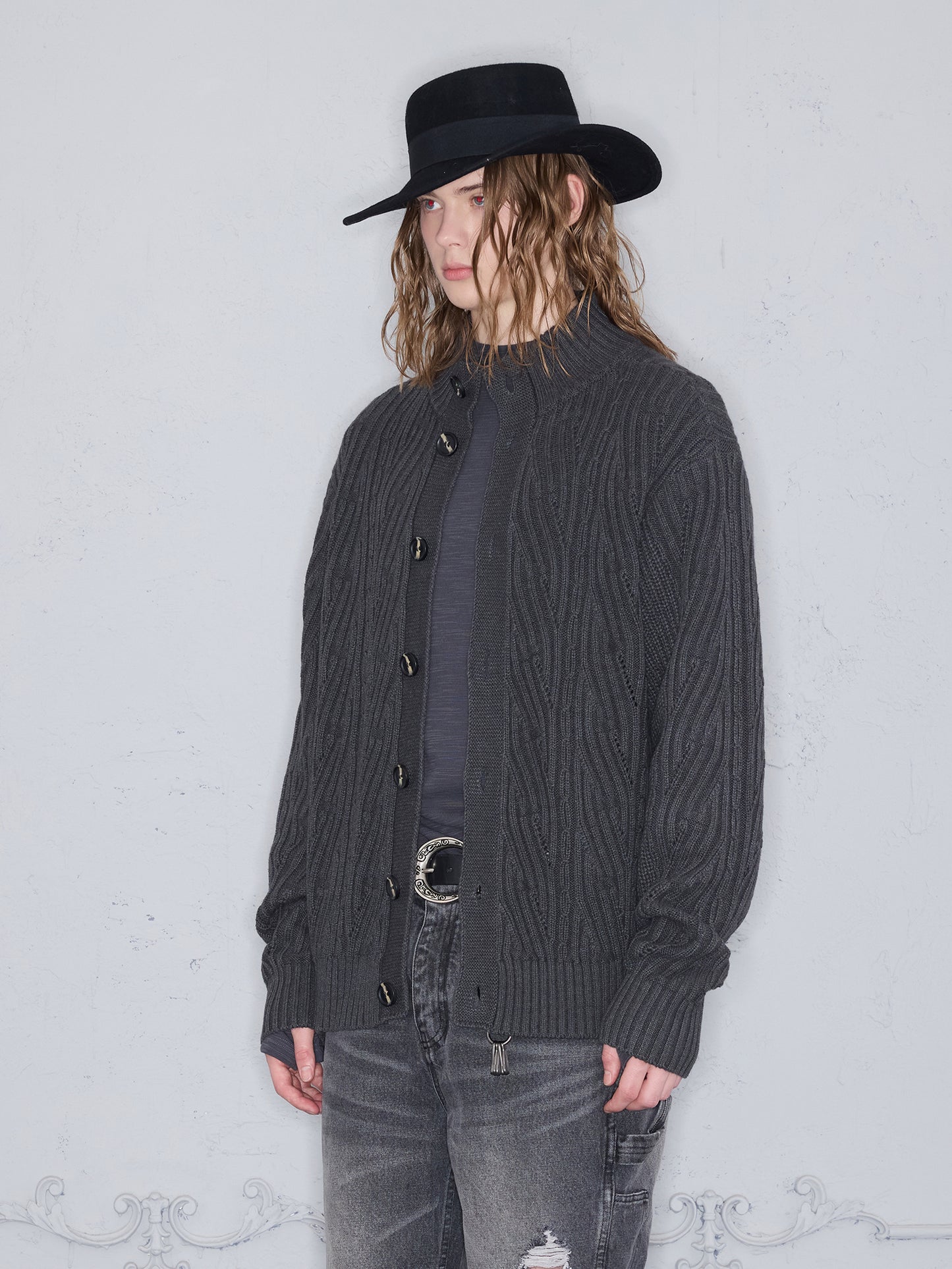 Stand Collar Cardigan