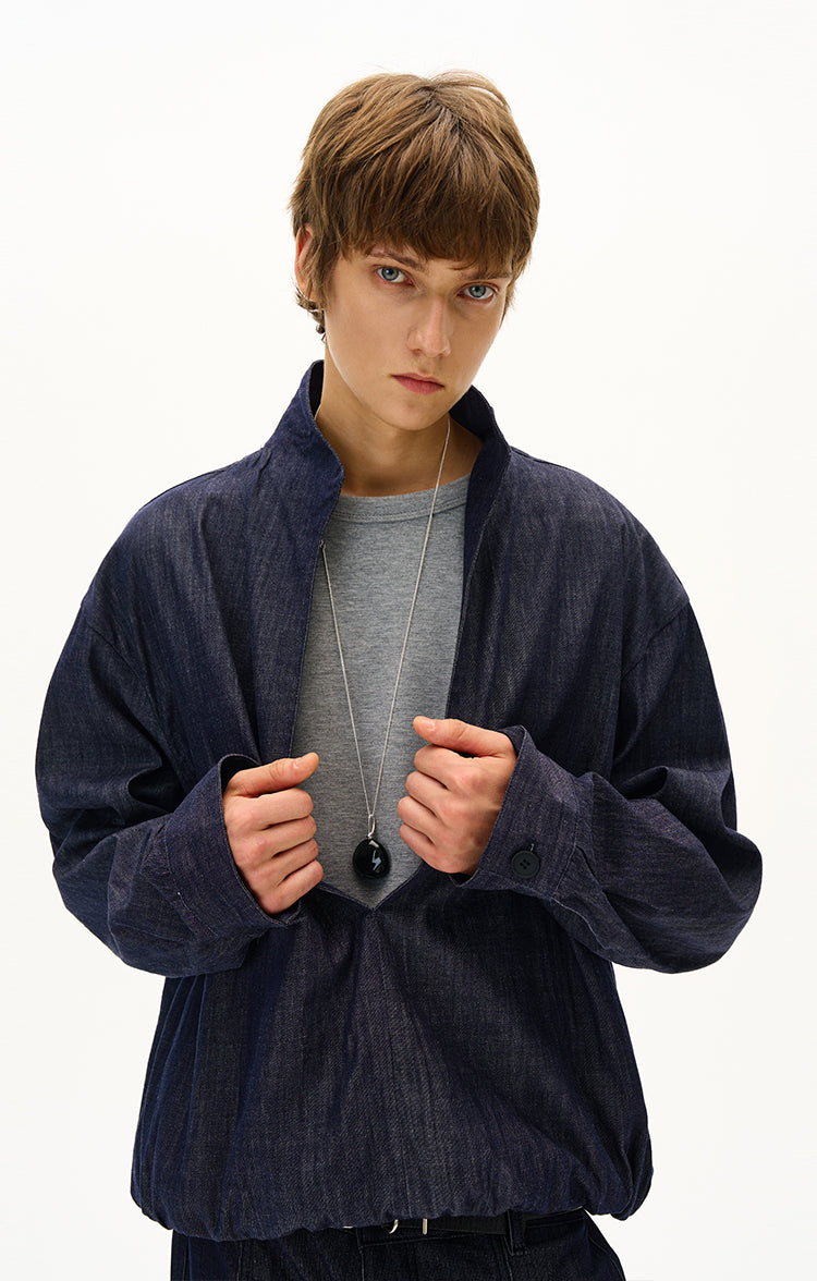 Denim-Look Two-Piece Shirt