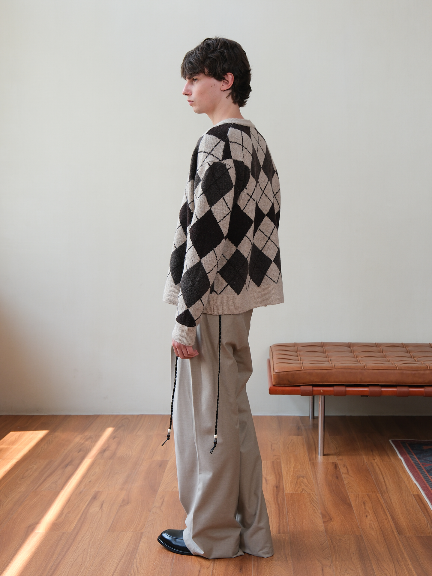 Pleated Wide-Leg Casual Pants