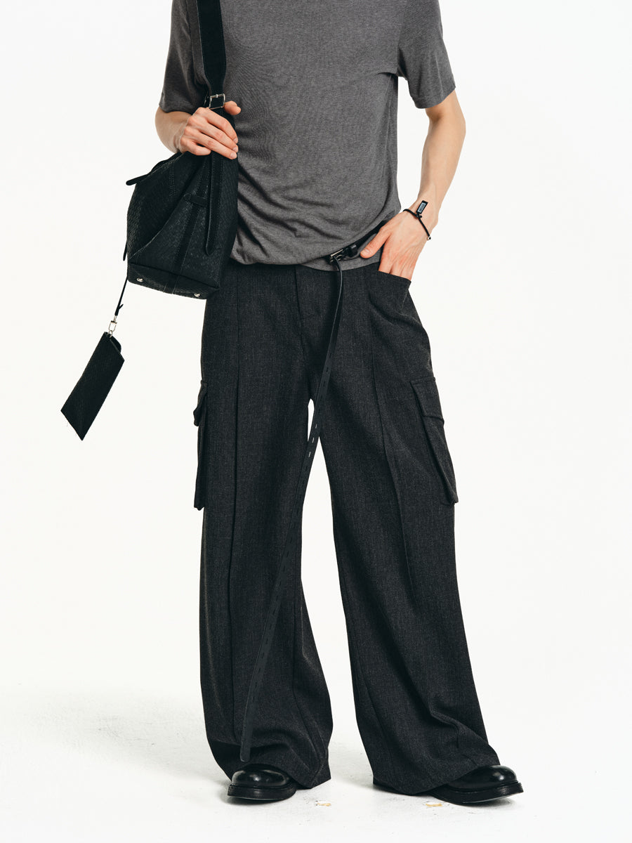 Elastic Pockets Casual Pants