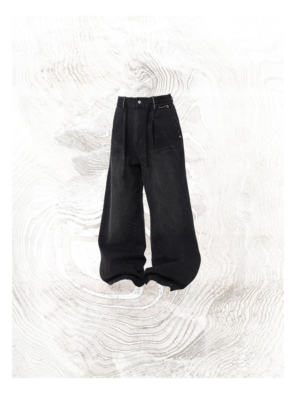 Vintage-Style Washed Wide-Leg Jeans