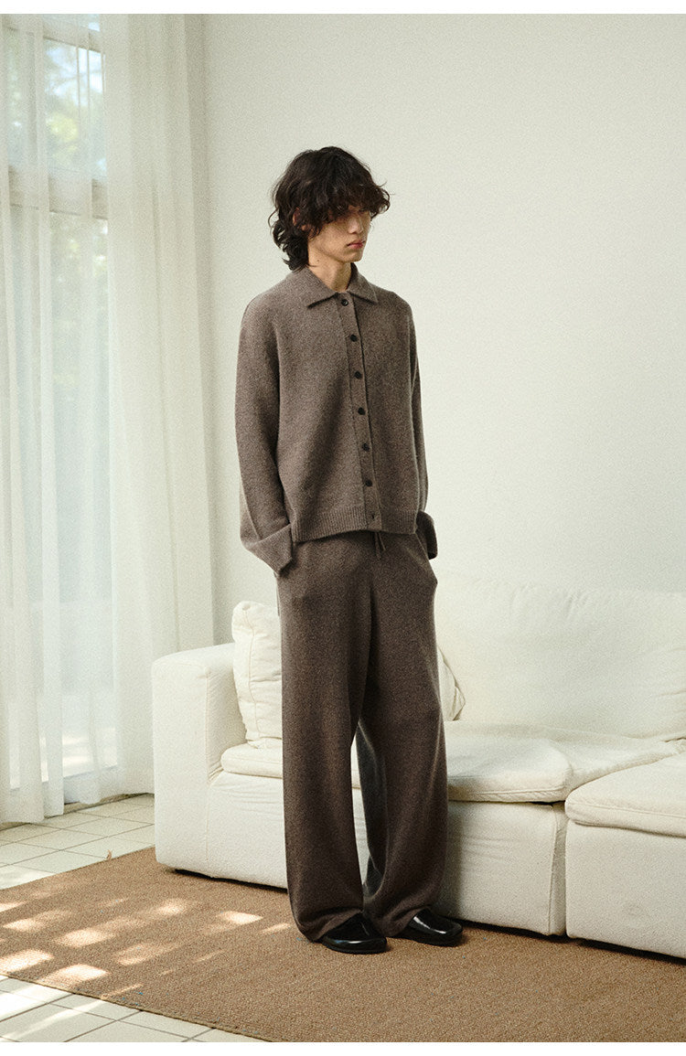 Straight-Leg Knit Casual Pants