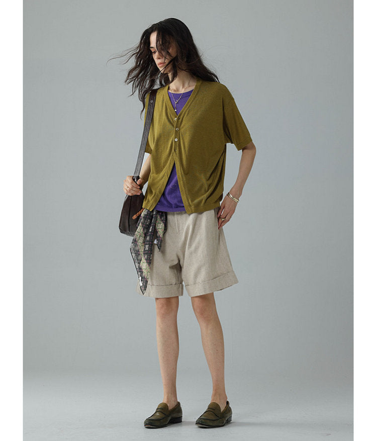 Half-front knit shirt