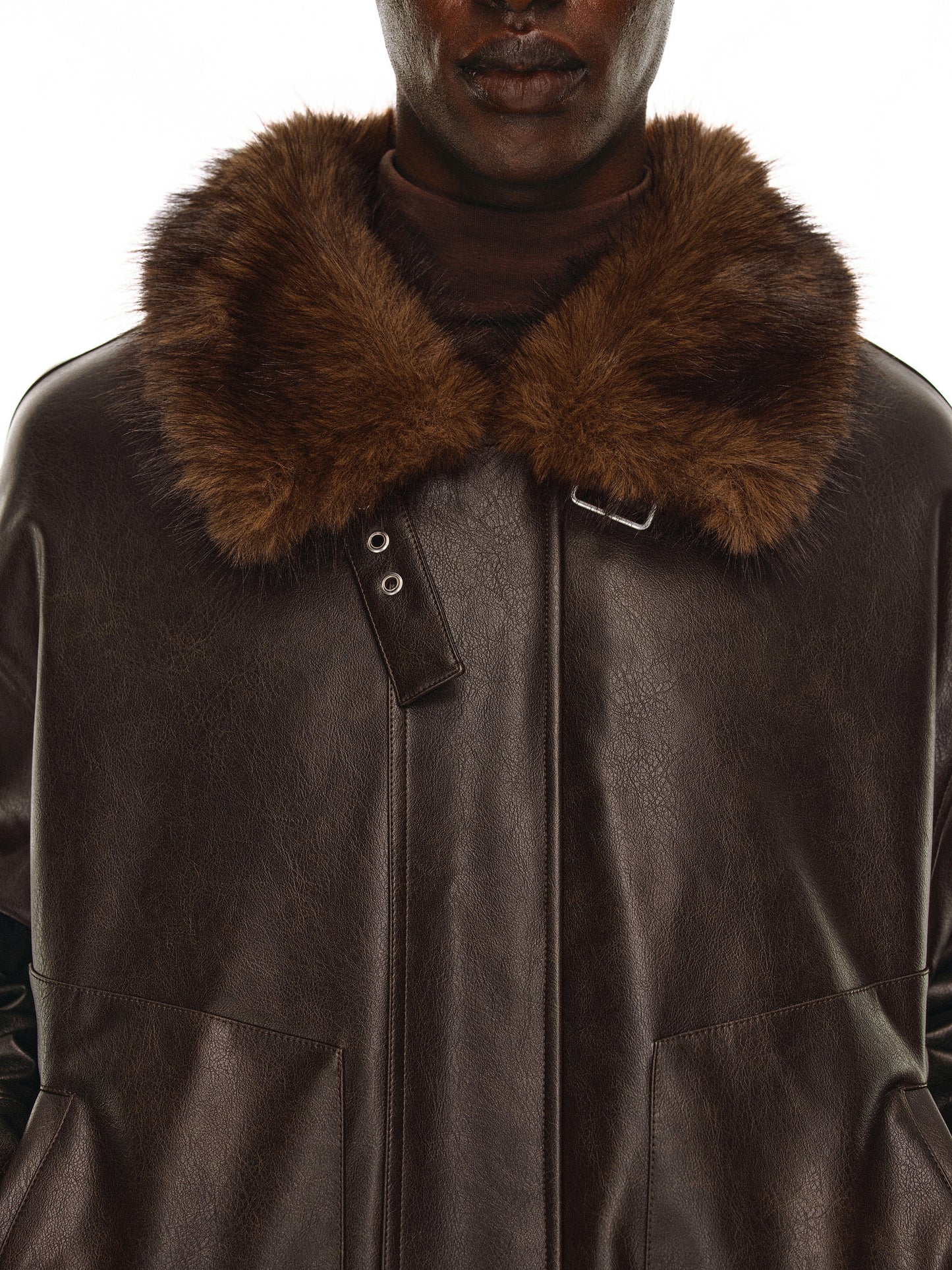 Eco-Friendly Fur Collar Jacket