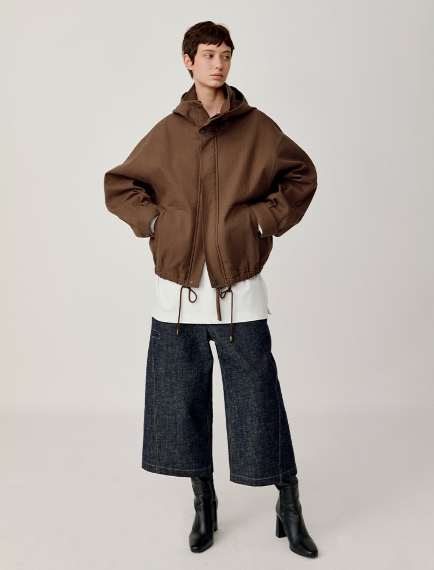 Stand Collar Hooded Jacket