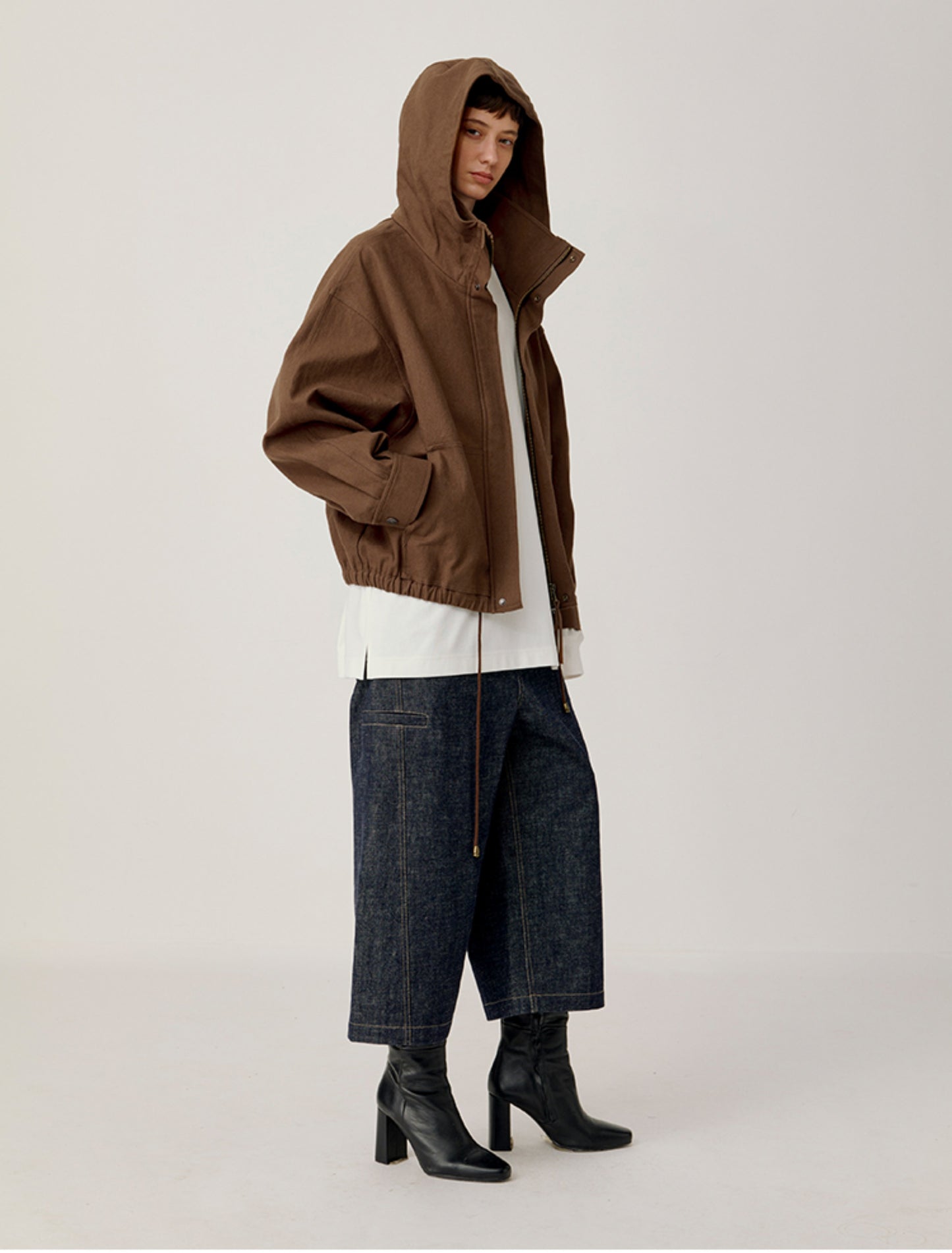 Stand Collar Hooded Jacket