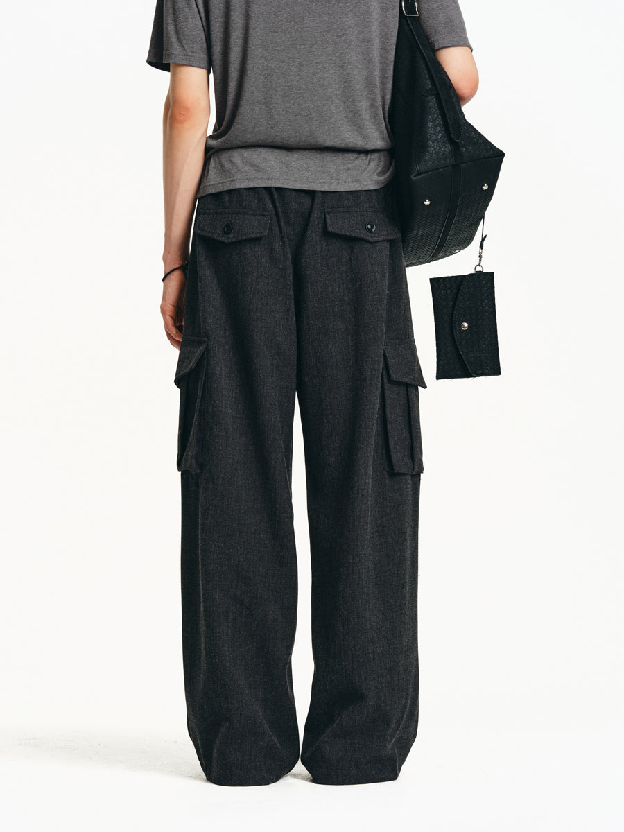 Elastic Pockets Casual Pants