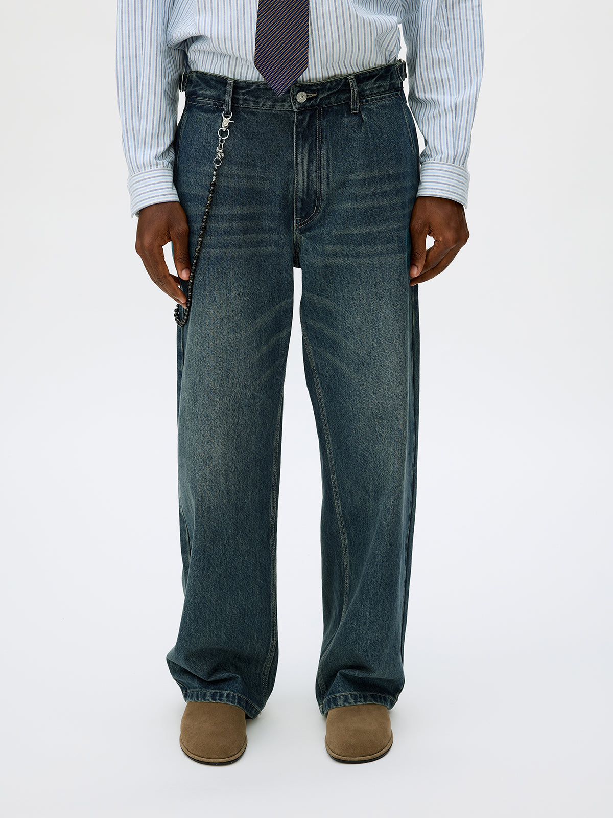Loose Straight Leg Denim Pants