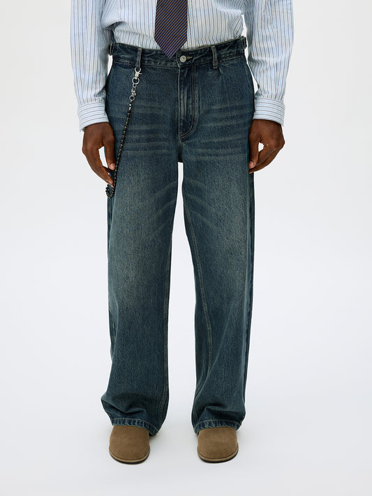 Loose Straight Leg Denim Pants