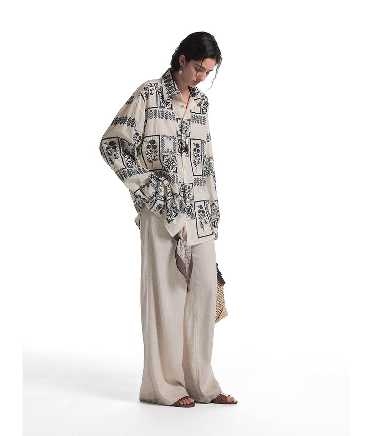 Embroidered contrast color shirt