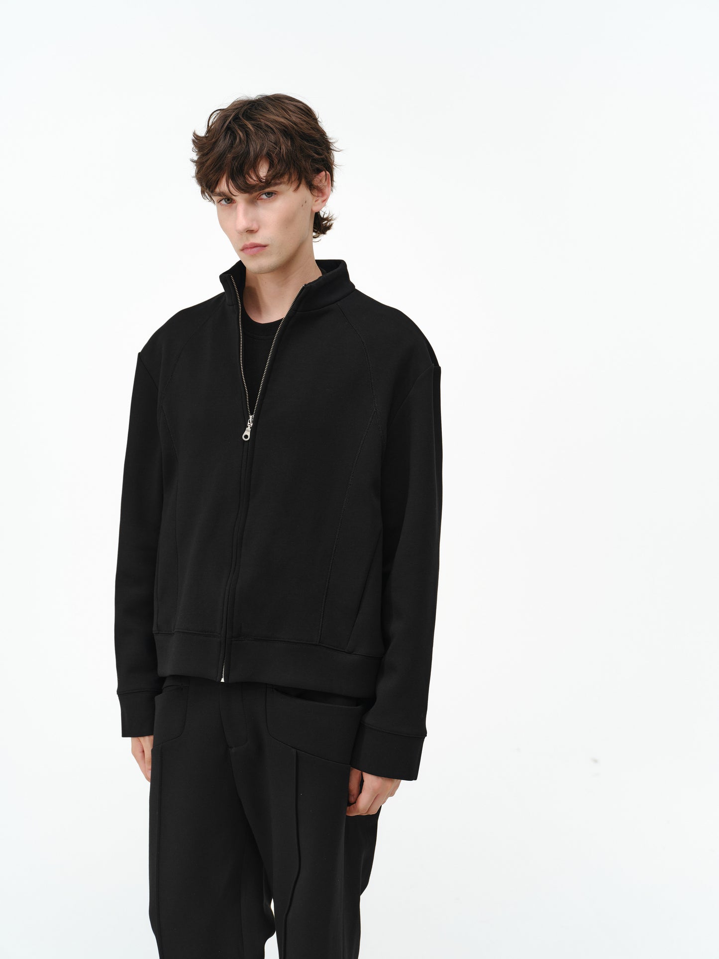 Stand-up Collar Zip-Up Sweatshirt