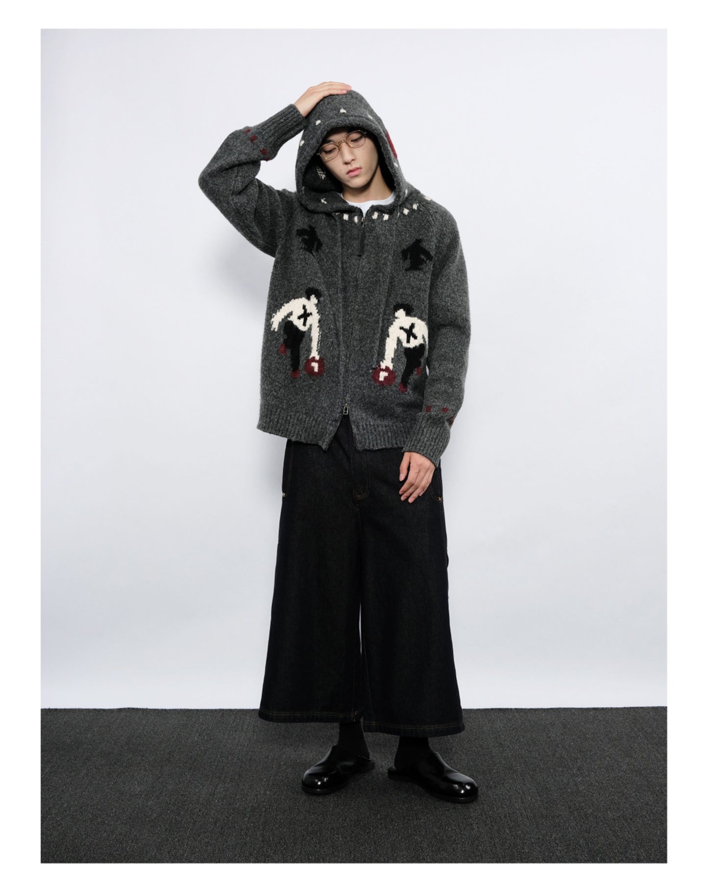 Double-Zipper Hooded Cardigan