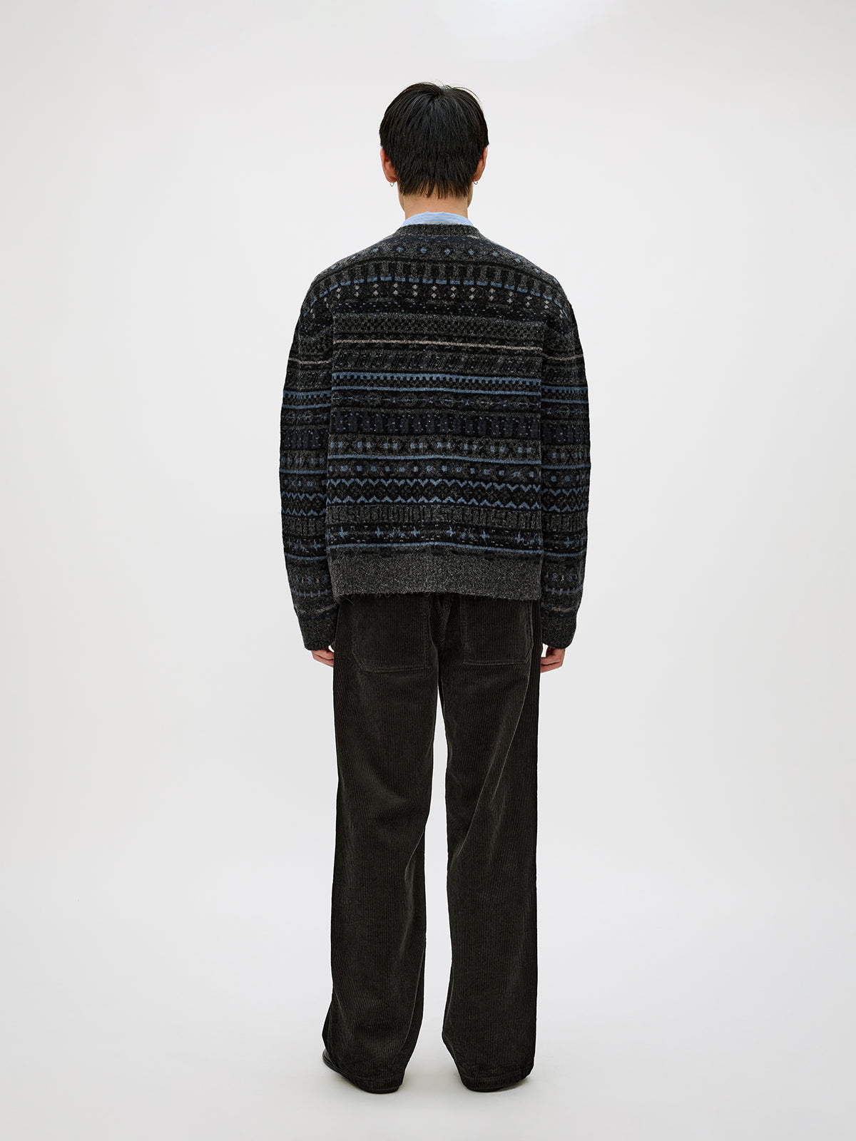 Crew Neck Button-Down Cardigan